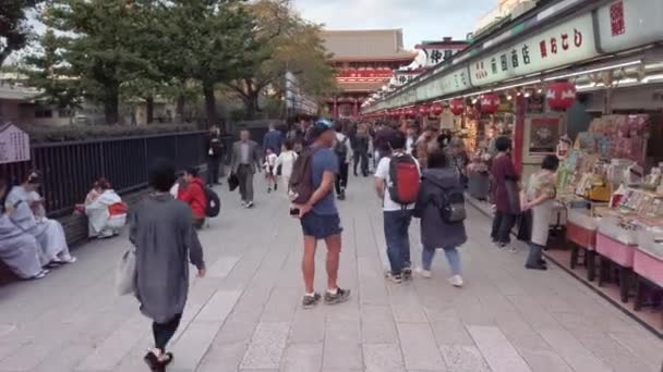 Tokyo Japan Januari 2019 Tilt Video Van Toeristen Die Nakamise — Stockvideo