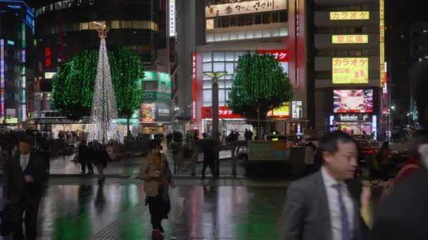 Tokyo Japon Novembre 2019 Vidéo Panoramique Nocturne Place Akabane Station — Video