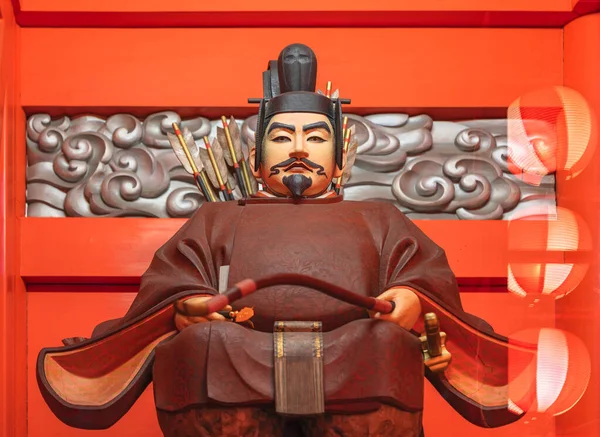 Tokyo Giappone Dicembre 2021 Statua Legno Guardiano Del Cancello Scintoista — Foto Stock