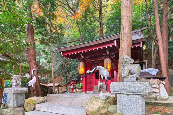 Kyushu Japan December 2021 Sculptures Japanese Komainu Lions Red Crowned — Φωτογραφία Αρχείου