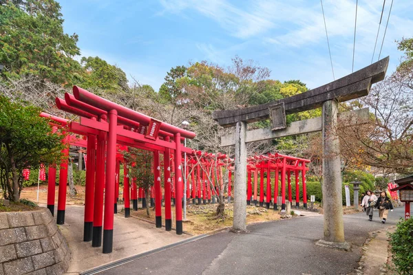 Kyushu Japan December 2021 Bunch Wooden Red Torii Gates Sando — Stock fotografie