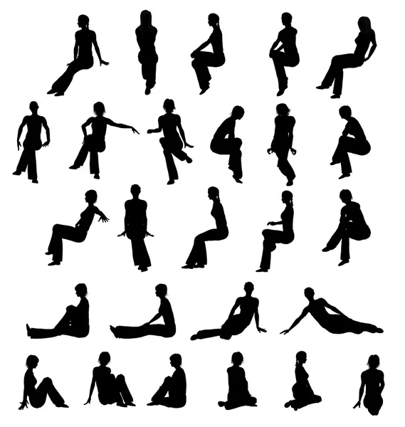 siluet oturan kadın