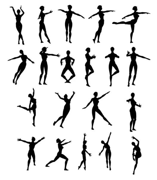 Silhouet vrouw dansen — Stockfoto