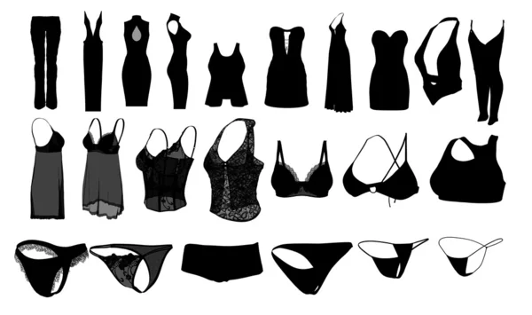 Silhouette woman lingerie — Stock Photo, Image