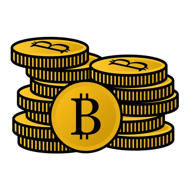 Beyaz arkaplanda basit bitcoin illüstrasyon vektörü