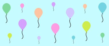 Mavi arkaplan vektöründeki renkli balonların görüntüsü