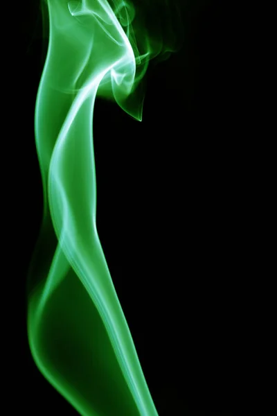 Humo Verde Sobre Fondo Negro — Foto de Stock