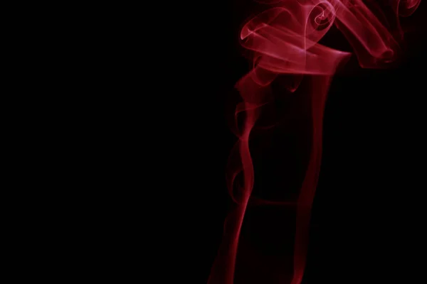Červený Kouř Černém Pozadí — Stock fotografie