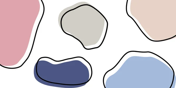 Soyut akışkan sıvı şekiller ve siyah çizgi arkaplan vektörü