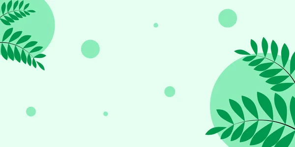Illustration Green Leaves Light Green Background Vector — Vector de stock