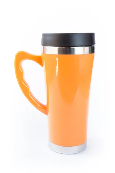 Aluminium orange mugg — Stockfoto