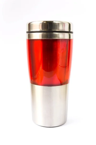 Aluminum red mug — Stock Photo, Image
