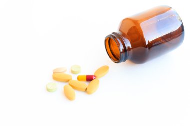 Beyaz arka plan üzerinde izole kabarcık hap