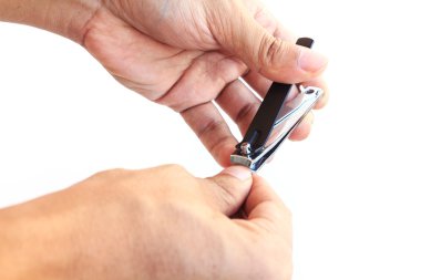 eylemi el üzerinde izole kırpma makası  