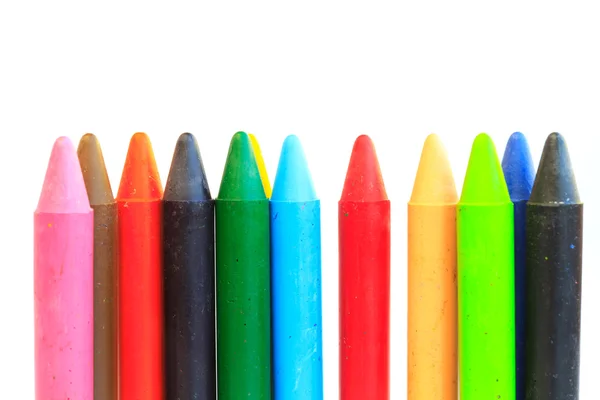 Crayons de cire isolés sur fond blanc — Photo