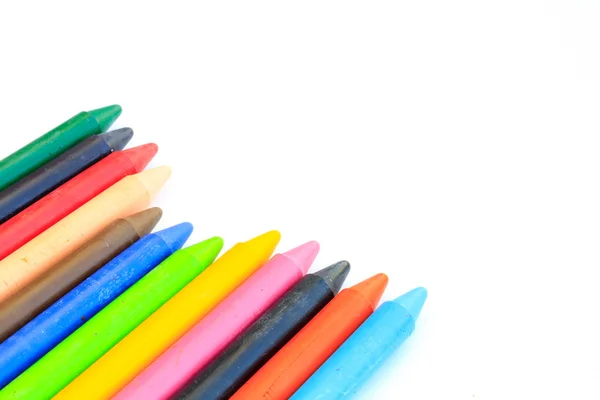 Crayons de cire isolés sur fond blanc — Photo