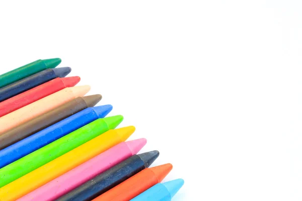 Crayons de cire isolés sur fond blanc — Photo