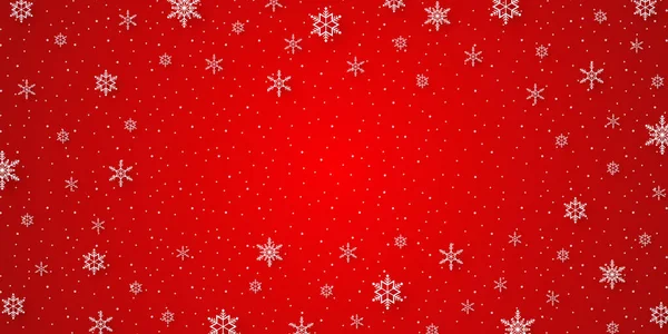 Feliz Natal Flocos Neve Queda Neve Com Fundo Vermelho Estilo — Vetor de Stock