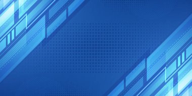 Geometrik tasarım ve dijital ağ arka planına sahip soyut mavi teknoloji