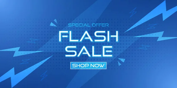 Flash Sale Banner Abstract Blue Technology Background — Vetor de Stock