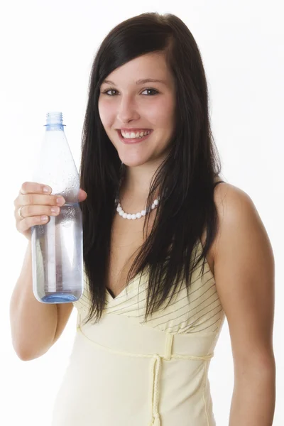 Kobieta z butelka wody Zdjęcia Stockowe bez tantiem