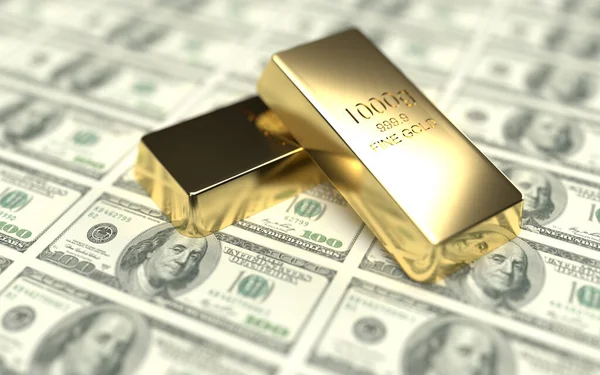 Рендеринг Долларов Золота — стоковое фото