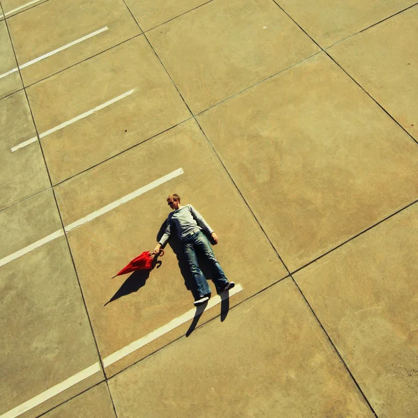 Man with umbrella — Stock Photo, Image