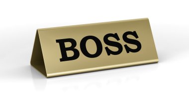Gold identification plate of the boss position clipart