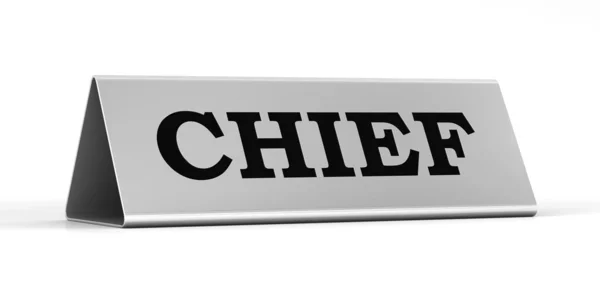 Silver identification plate of the chief position — Stock Photo, Image