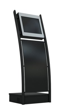 siyah ödeme terminal üzerinde beyaz izole.