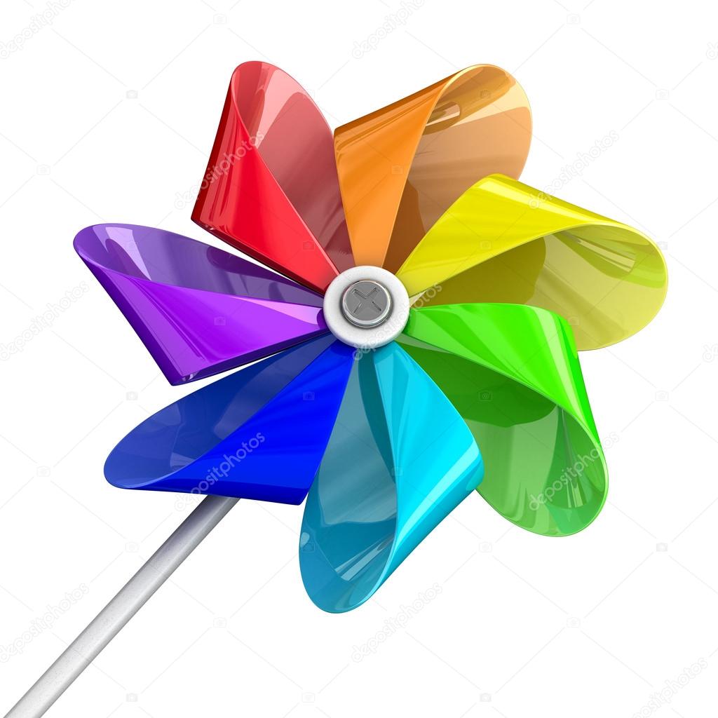 Multicolour pinwheel toy