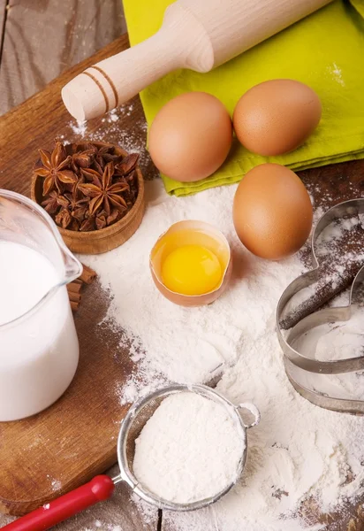 Ingredients for dough — Stock Photo, Image