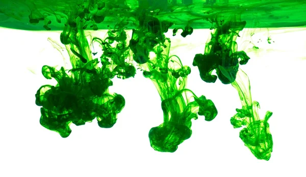 Yeşil mürekkep splash — Stok fotoğraf
