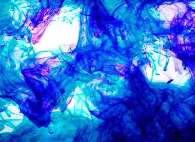 mavi ve Mor mürekkep su