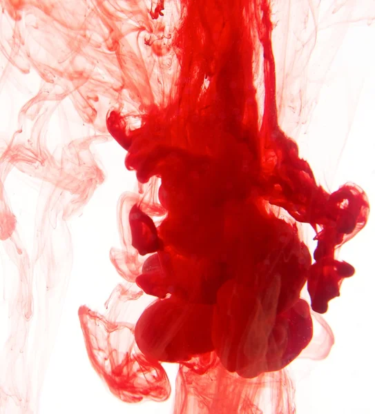 Красные чернила в воде — стоковое фото
