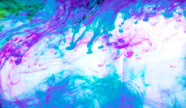 Blue and purple  inks in water — Stock Photo, Image