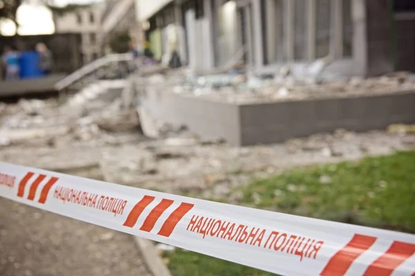 Důsledky Ruského Ostřelování Města Mykolaiv Zničených Domů Poškozených Automobilů — Stock fotografie