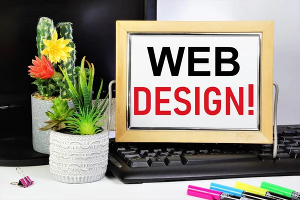 Web Design Iscrizione Nella Targa Progettazione Creazione Interfacce Utente Siti — Foto Stock