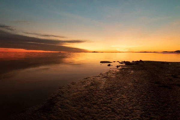 Fotografía Amanecer Mar Menor Región Murcia España Mar Tranquilo Hay — Foto de Stock