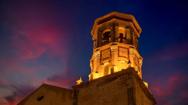 Bell tower at sunset of the Parroquia Santa Mara Magdalena de Cehegn, Region of Murcia, Spain