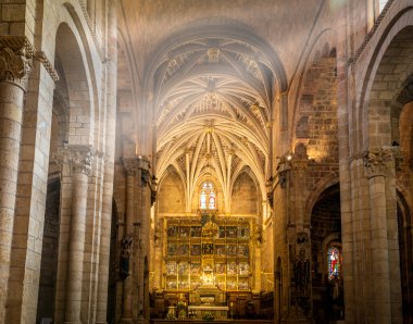 Main nave of the interior of the Royal Collegiate Basilica of San Isidoro de Len, Castilla y Len, Spain. Romantic style