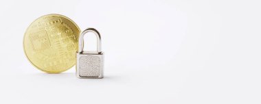 Şifreli para işlem güvenliği. Dijital bankacılık afişi. Elektronik para koruması. Boşluğu kopyala