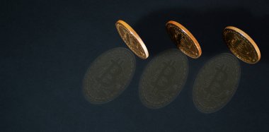 Bitcoin bayrağı. Kripto para değişimi konsepti. Ekonominin geleceği 