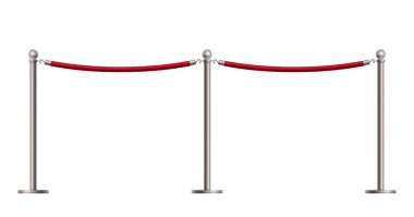 Gerçekçi kırmızı halatı çek. Vektör illüstrasyonu 3B