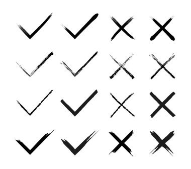 Vektör kümesini işaretle ve işaretle. EVET VE HAYIR simgeleri 