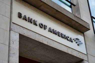 Londra, UK- 5 Mayıs 2022: Bank of America Londra