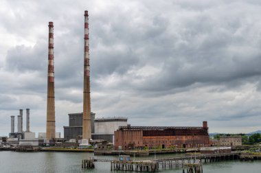 Dublin, Ireland- July 7, 2022: Poolbeg Powerstation in Dublin Ireland