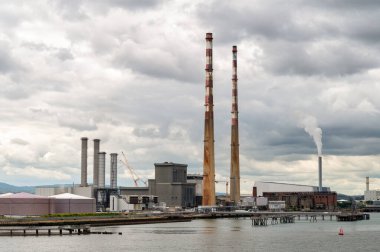 Dublin, Ireland- July 7, 2022: Poolbeg Powerstation in Dublin Ireland