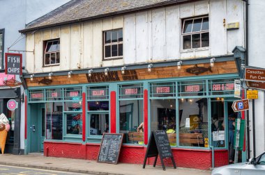 Beaumaris, UK- July 8, 2022: The sign for the dockshack in Beaumaris on the island of Anglesey Wales