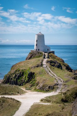 Tr Mawr Lighthouse on the island of Anglesey in North Wales.